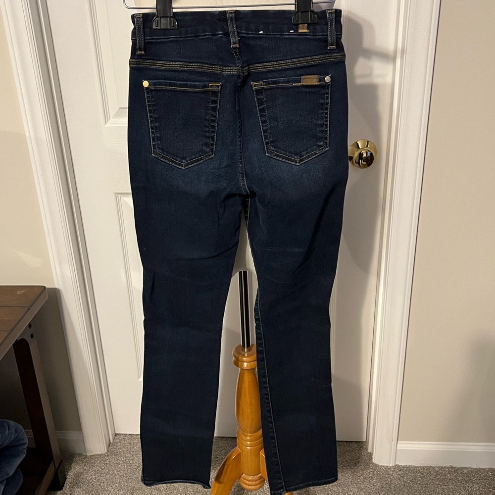7 For All Mankind Dark Blue High Rise Waist Vintage Straight Jeans - Picture 2 of 5